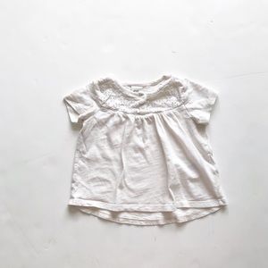 H&M light cream eyelet top EUC 4-6 months